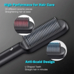 HQT-909B Hair Straightener Ceramic Heated Hair Brush - Image 4